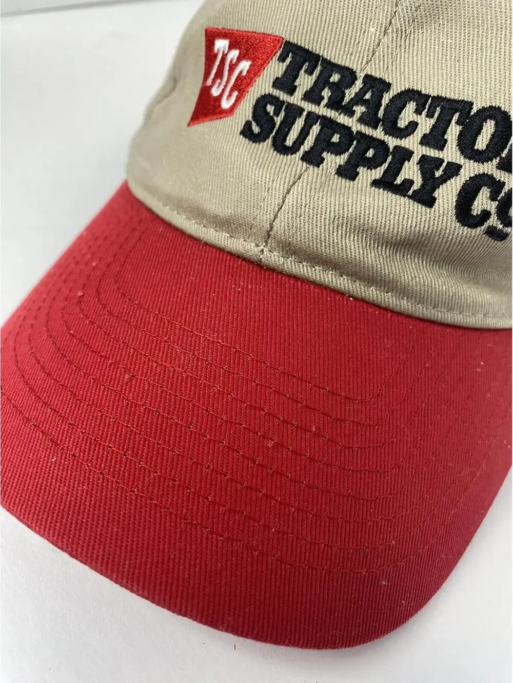 TSC Tractor Supply Company Logo Embroidered  Baseball Hat Cap Khaki Adjustable